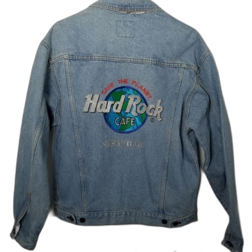 Vintage 90's Y2k Hard Rock Cafe Nashville Embroidered Jean Jacket